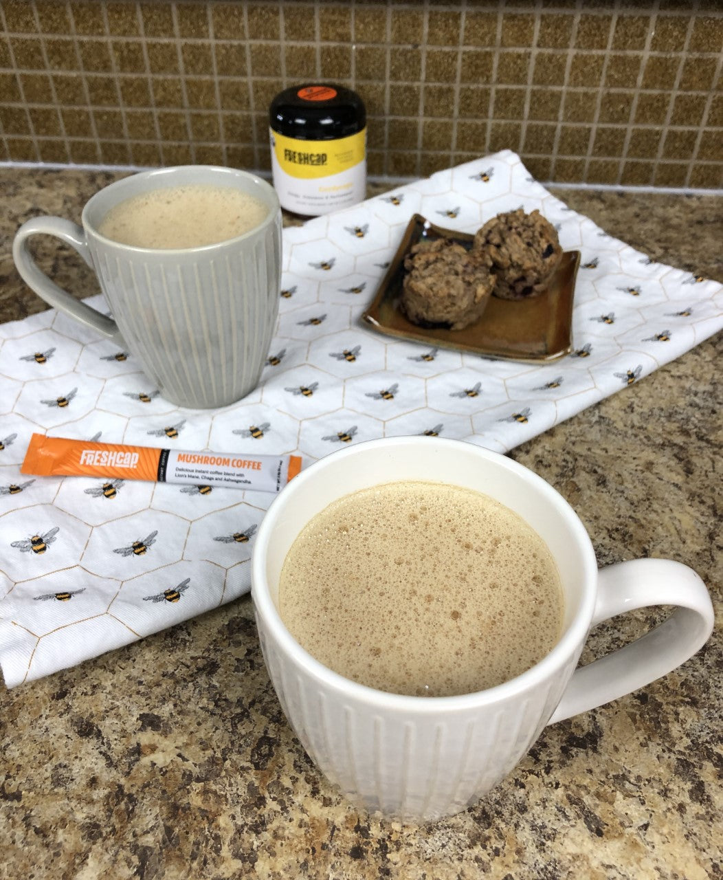 Mushroom Powered Honey Oat Latte 2 Ways