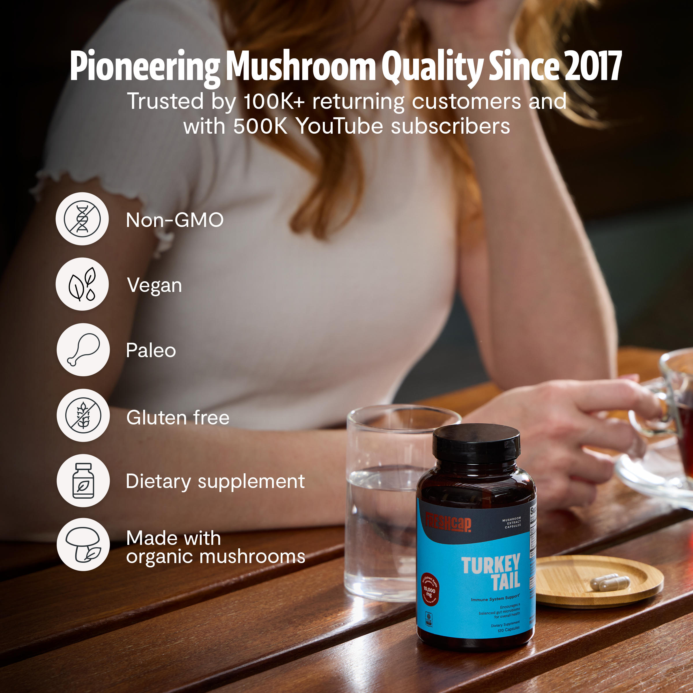 Turkey Tail Mushroom Extract Capsules