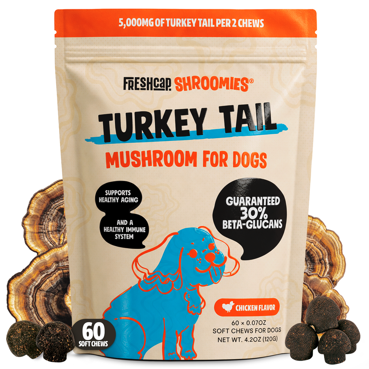 Shroomies Turkey Tail Mushroom Chews For Dogs