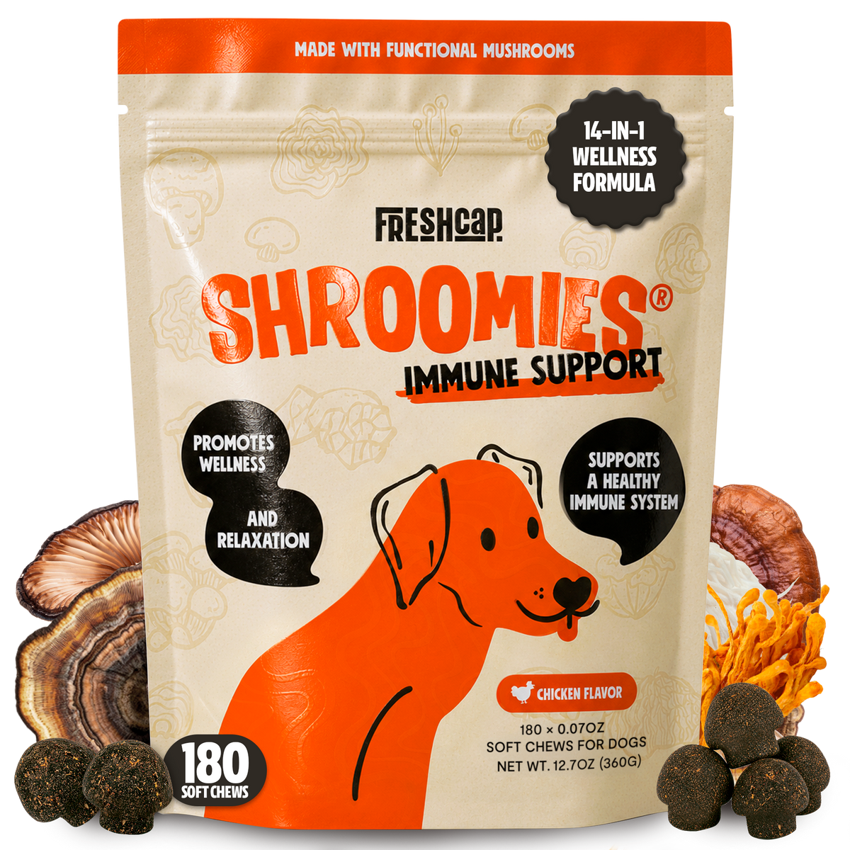 π Shroomies Mushroom Chews for Dogs (40% off)