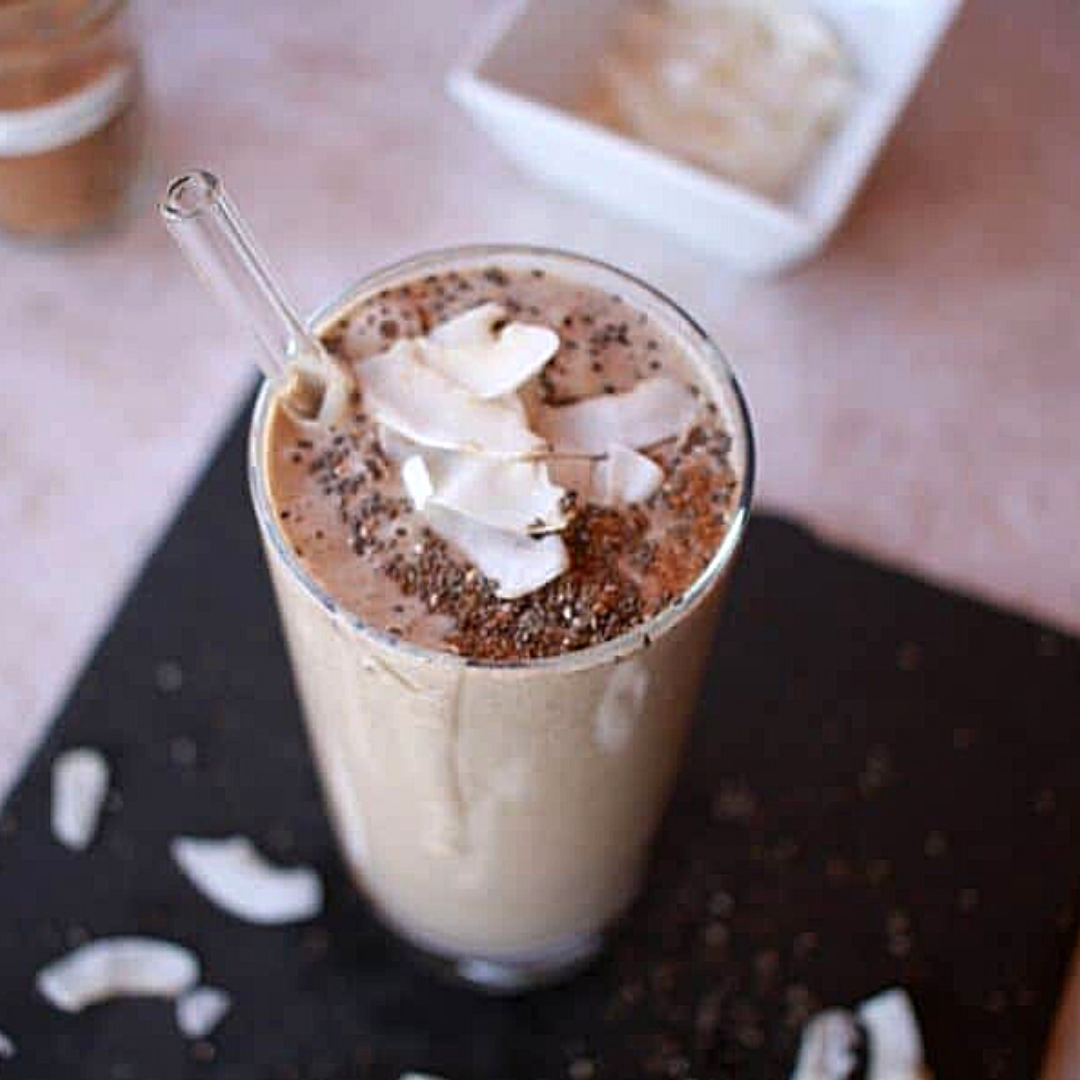 Mushroom Powered Chia Maca Milkshake