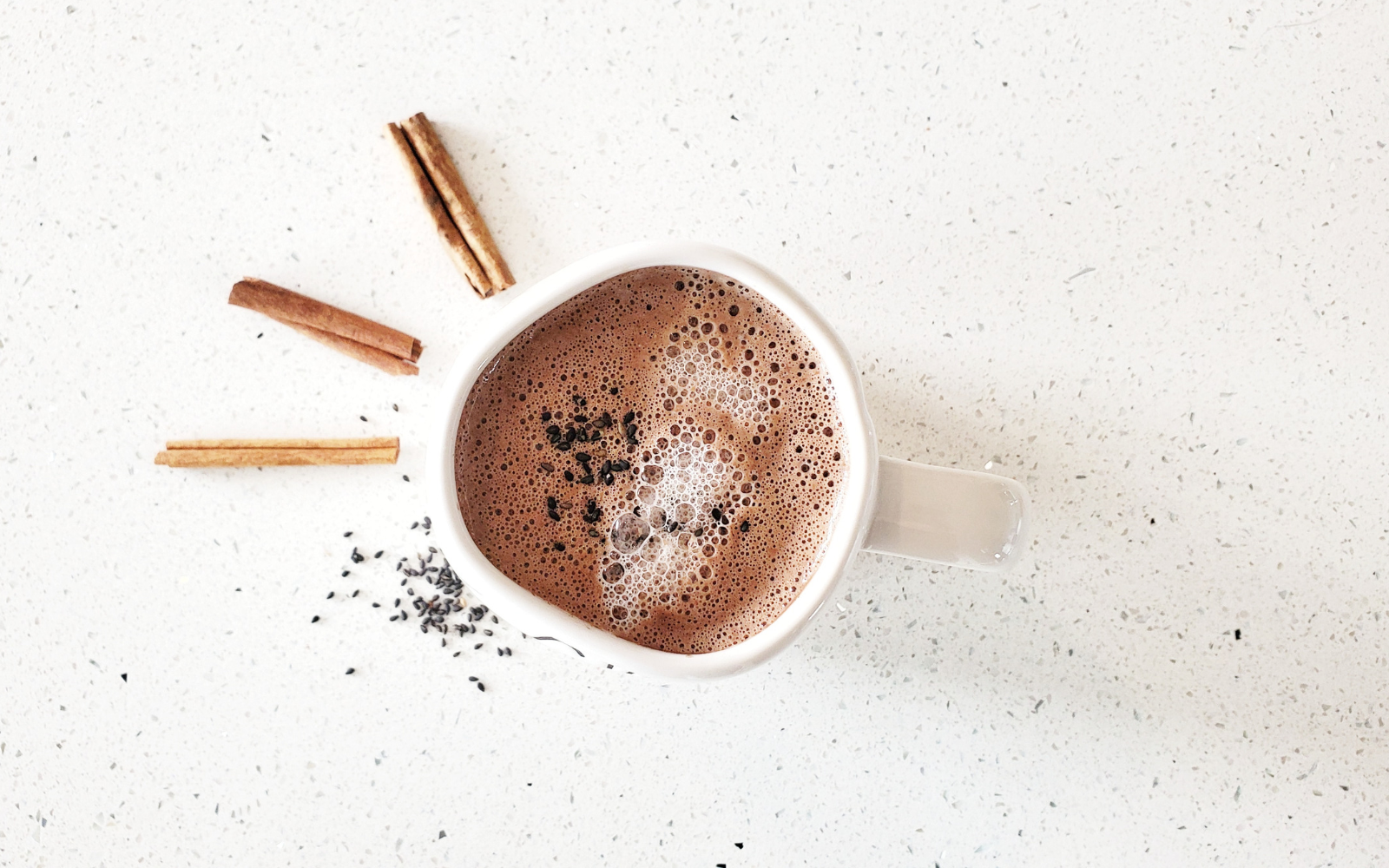 Mushroom Powered Black Sesame Hot Chocolate