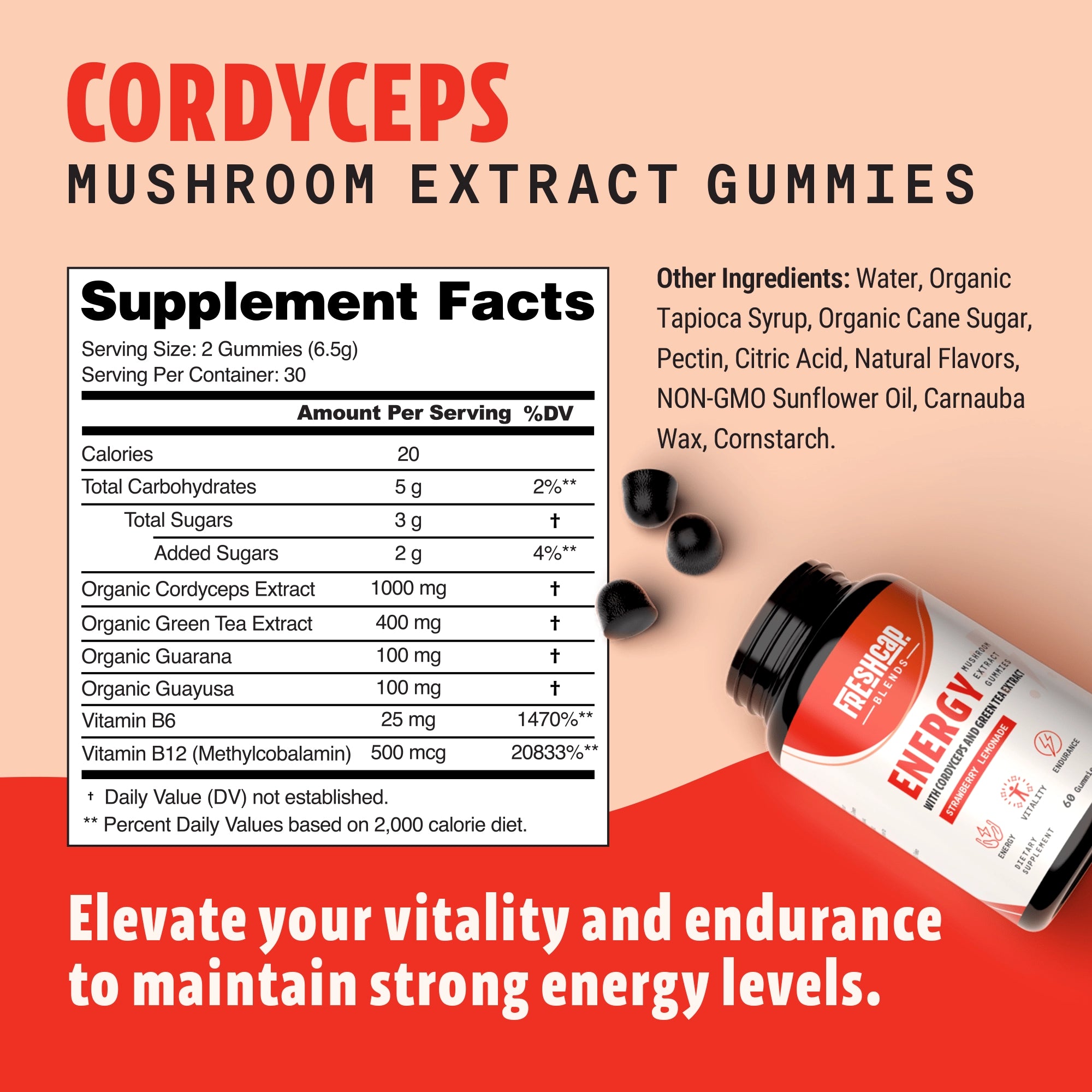 Energy Blend Mushroom Extract Gummies