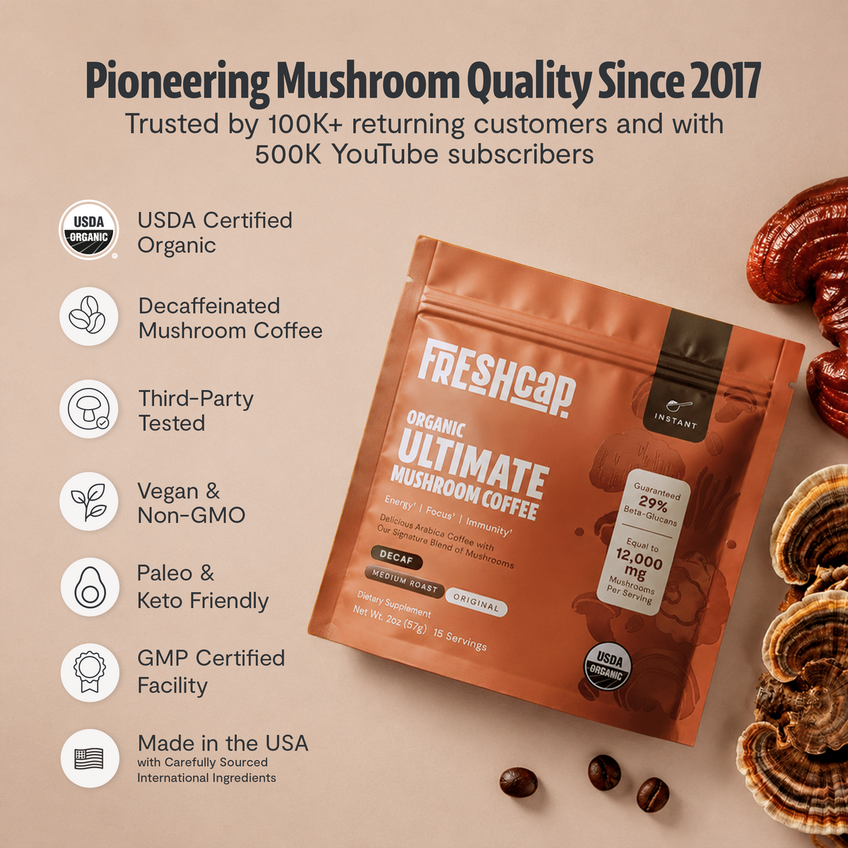 Ultimate Mushroom Decaf Coffee