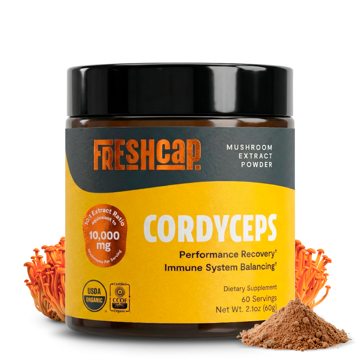 Cordyceps Mushroom Powder – 100% Fruiting Body Extract (60g