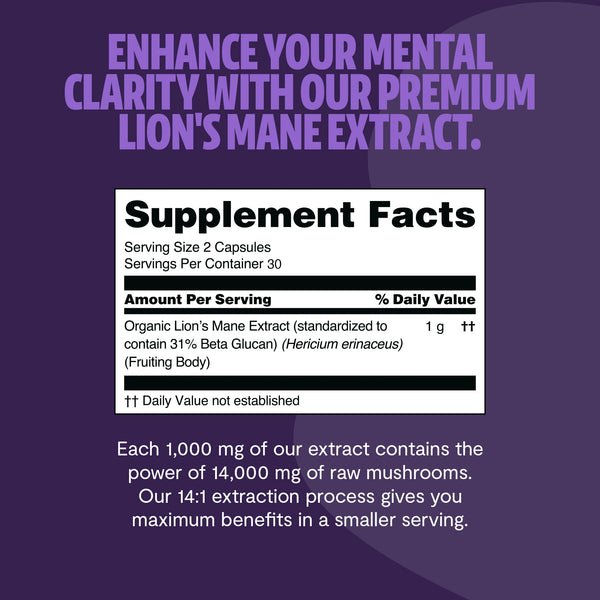 Lion's Mane Mushroom Extract Capsules